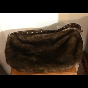 Fashion Express Faux Fur Shoulder Bag. Beautiful Brown Color. NEW.